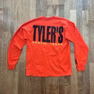 Tyler's Austin Texas Orange Long Sleeve T-Shirt Mens Medium Halloween